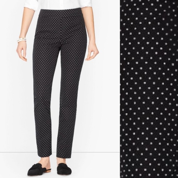 Talbots Pants - TALBOTS Chatham Knit Ankle Pants in Black White Fresh Polka Dot